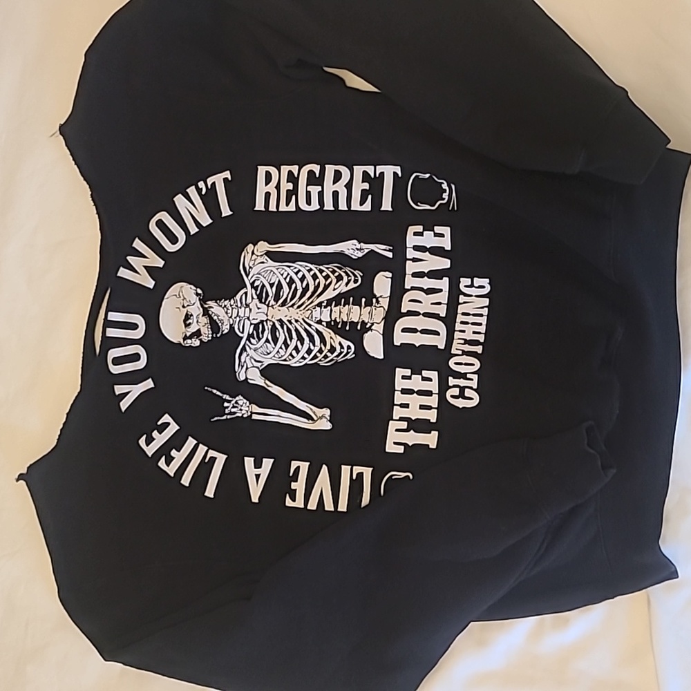 Black off shoulder Skeleton Sweater